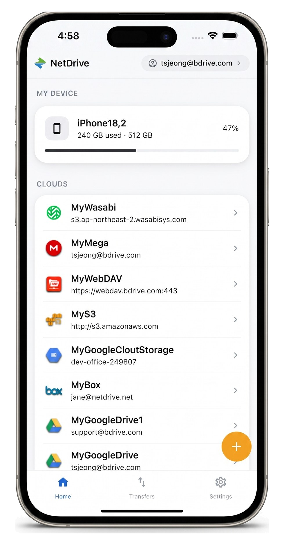 NetDrive Mobile — Home